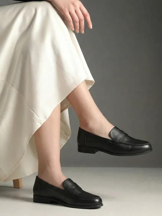 Women Leather Penny Loafers