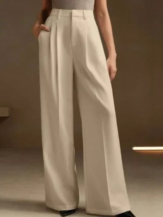 Women Relaxed High-Rise Pleated Trousers