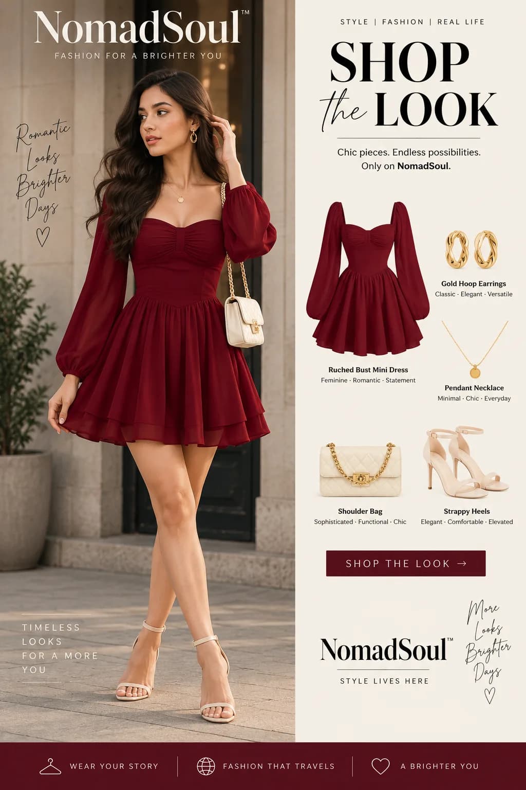 Burgundy Mini Dress