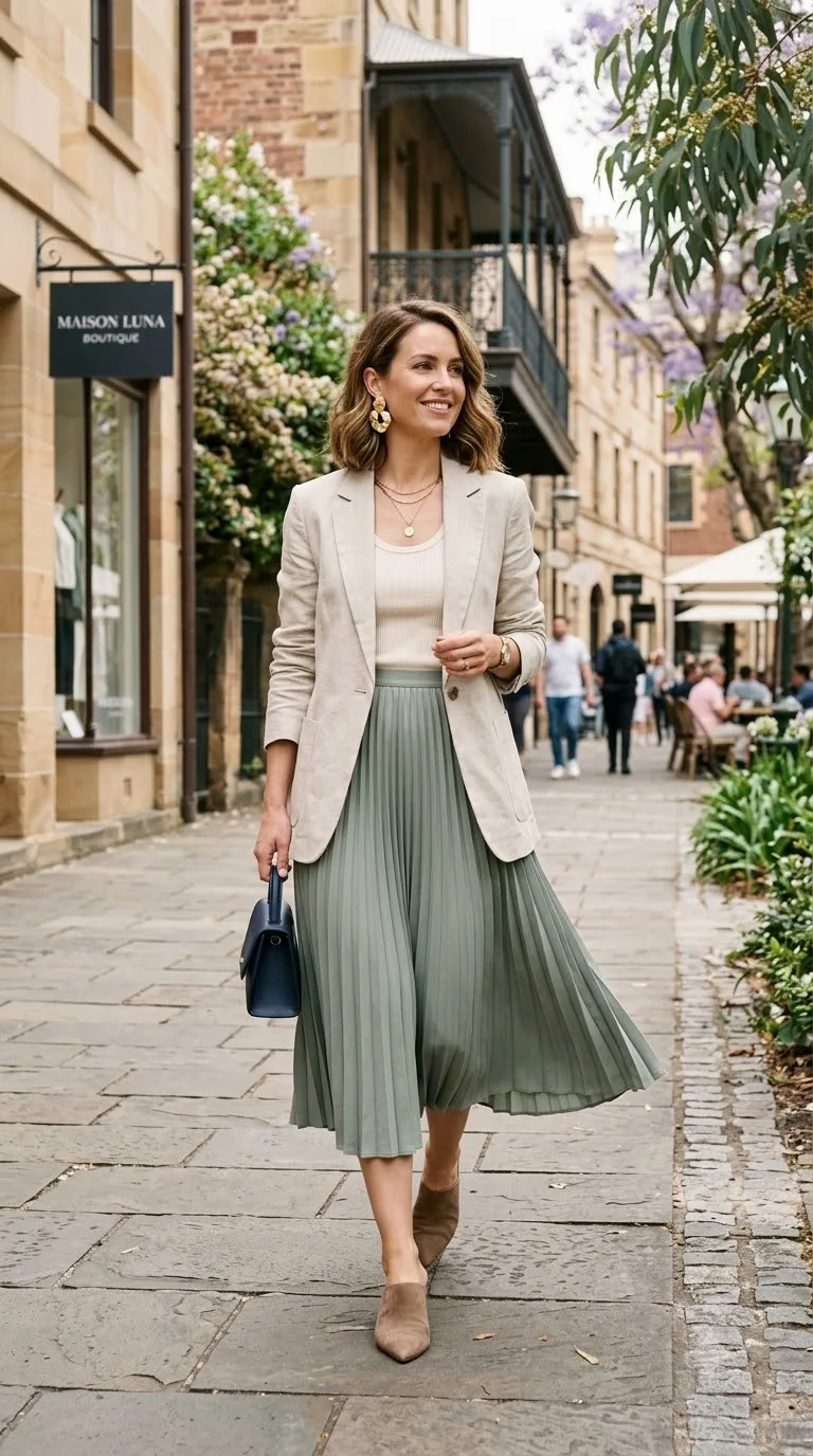 Woman wearing stylish spring outfit