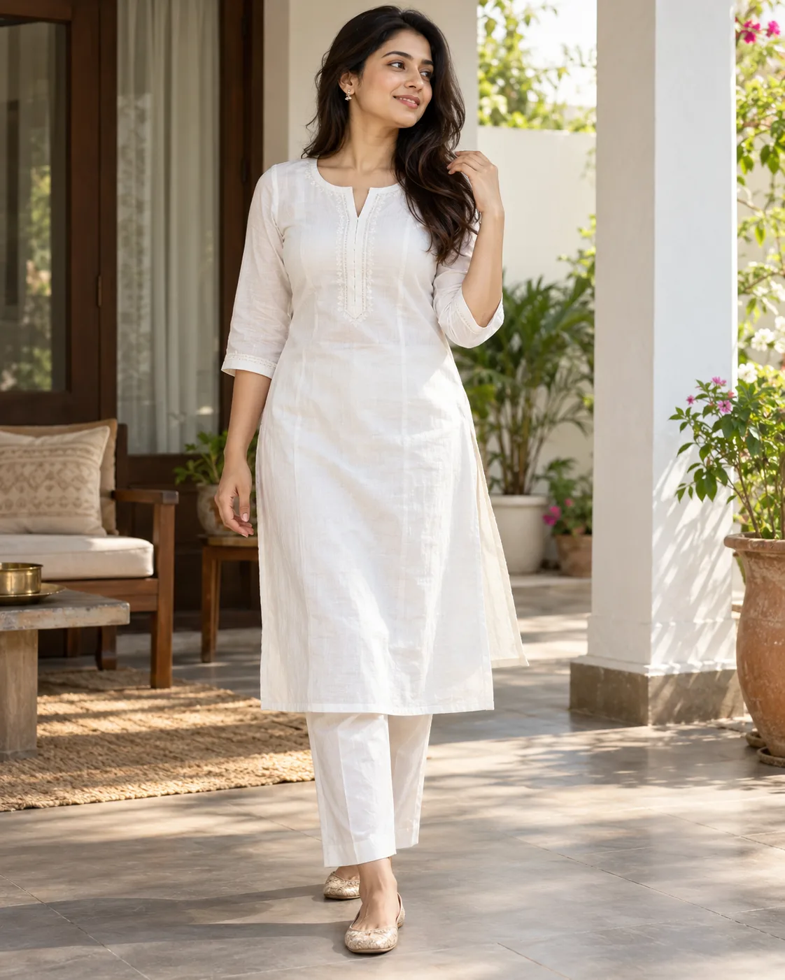 White Cotton Kurti