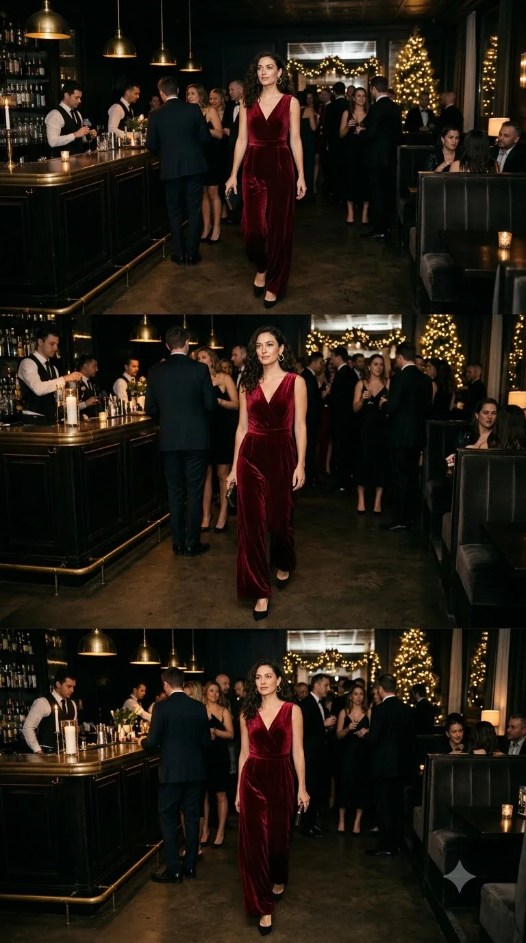 red velvet jumpsuit