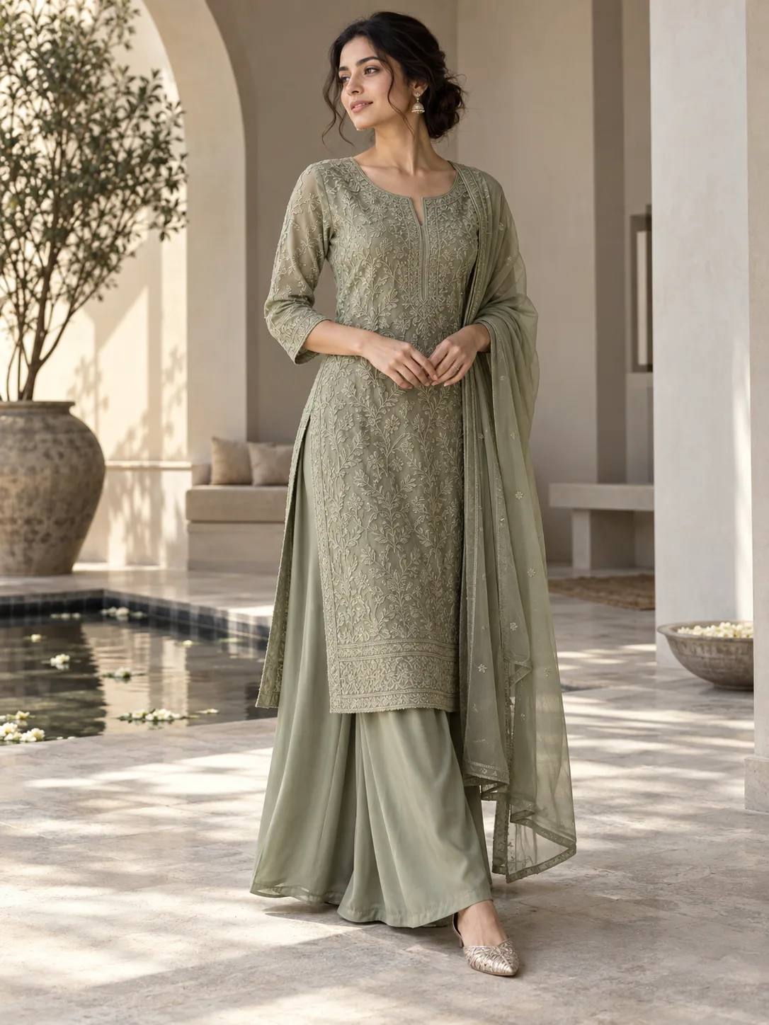 Monochrome Kurta With Palazzo