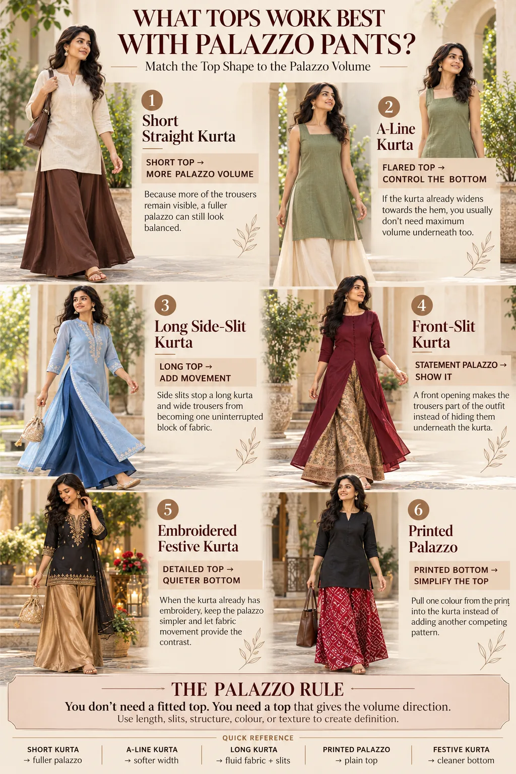 WHAT TOPS WORK BEST WITH PALAZZO PANTS