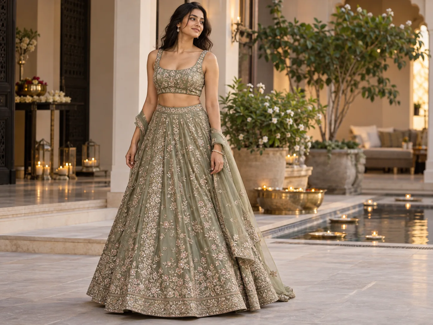 Sleeveless or Narrow Shoulder Lehenga Blouse