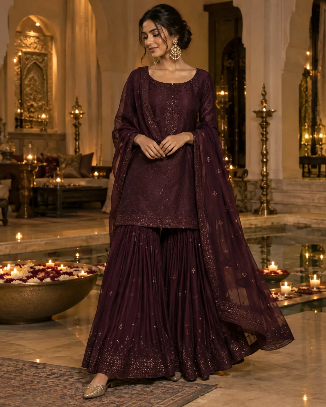 Monochrome Sharara Set