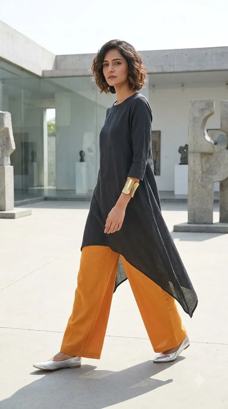 Asymmetric%20Kurta%20%2B%20High Waisted%20Wide Leg%20Pants