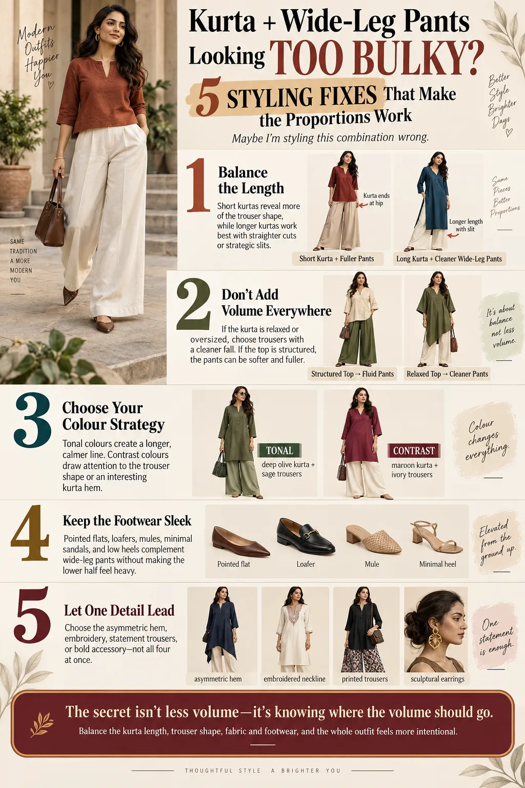 How to Style a Kurta With Wide Leg Pants Without Looking Overwhelmed