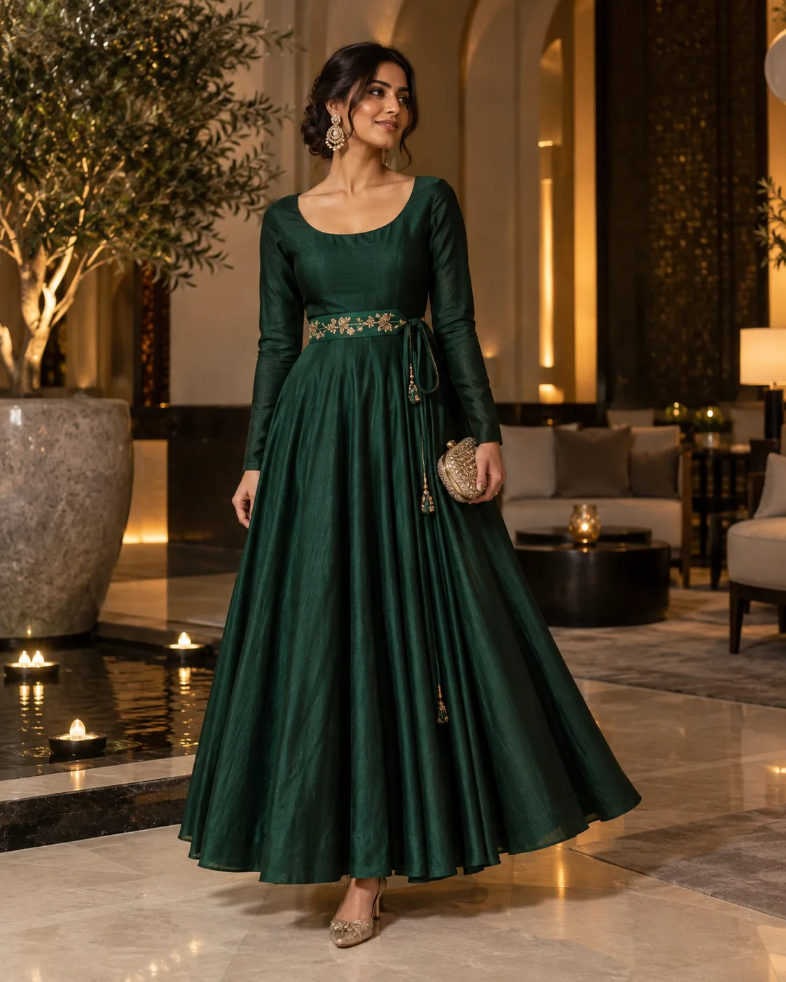 Anarkali With Waist Detail