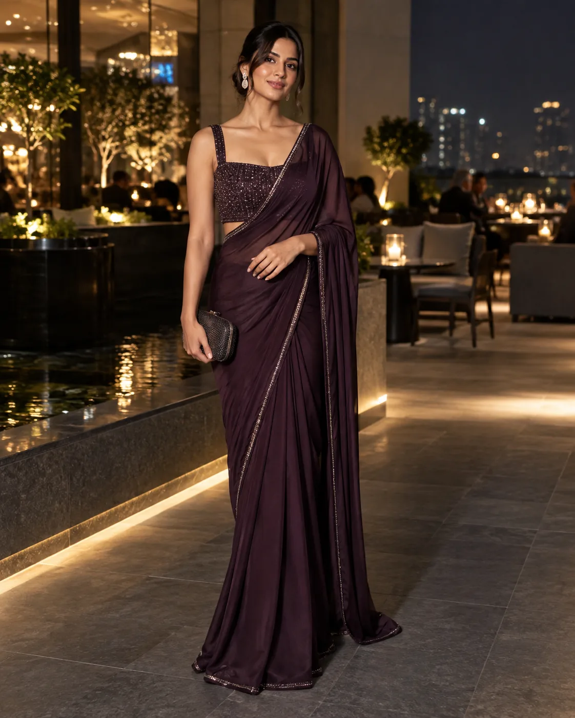 Pre Draped Saree With a Clean Evening Silhouette