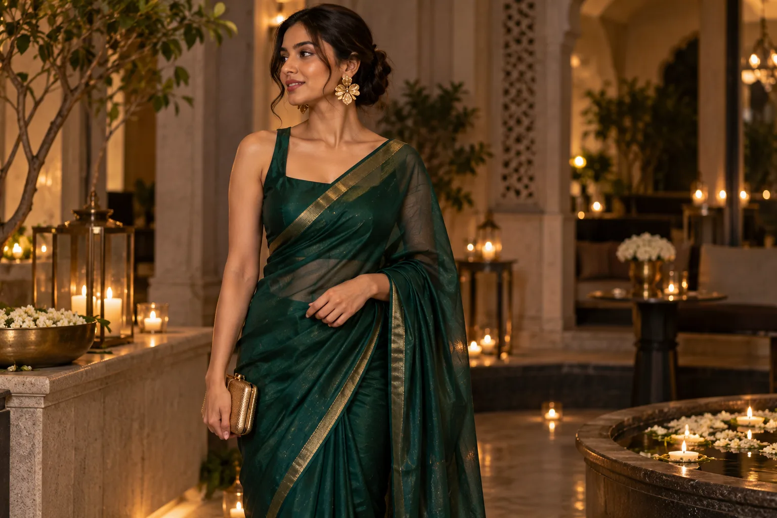 Saree Styled Around One Statement Accessory