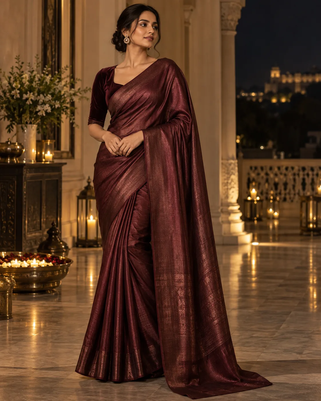 Monochrome Saree With Mixed Textures