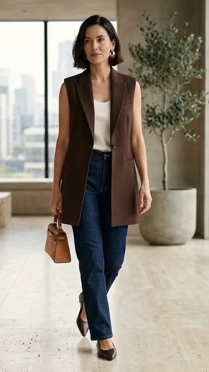 Dark Wash Jeans + Tailored Waistcoat