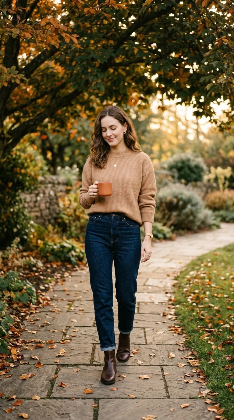 Warm toned top and boots