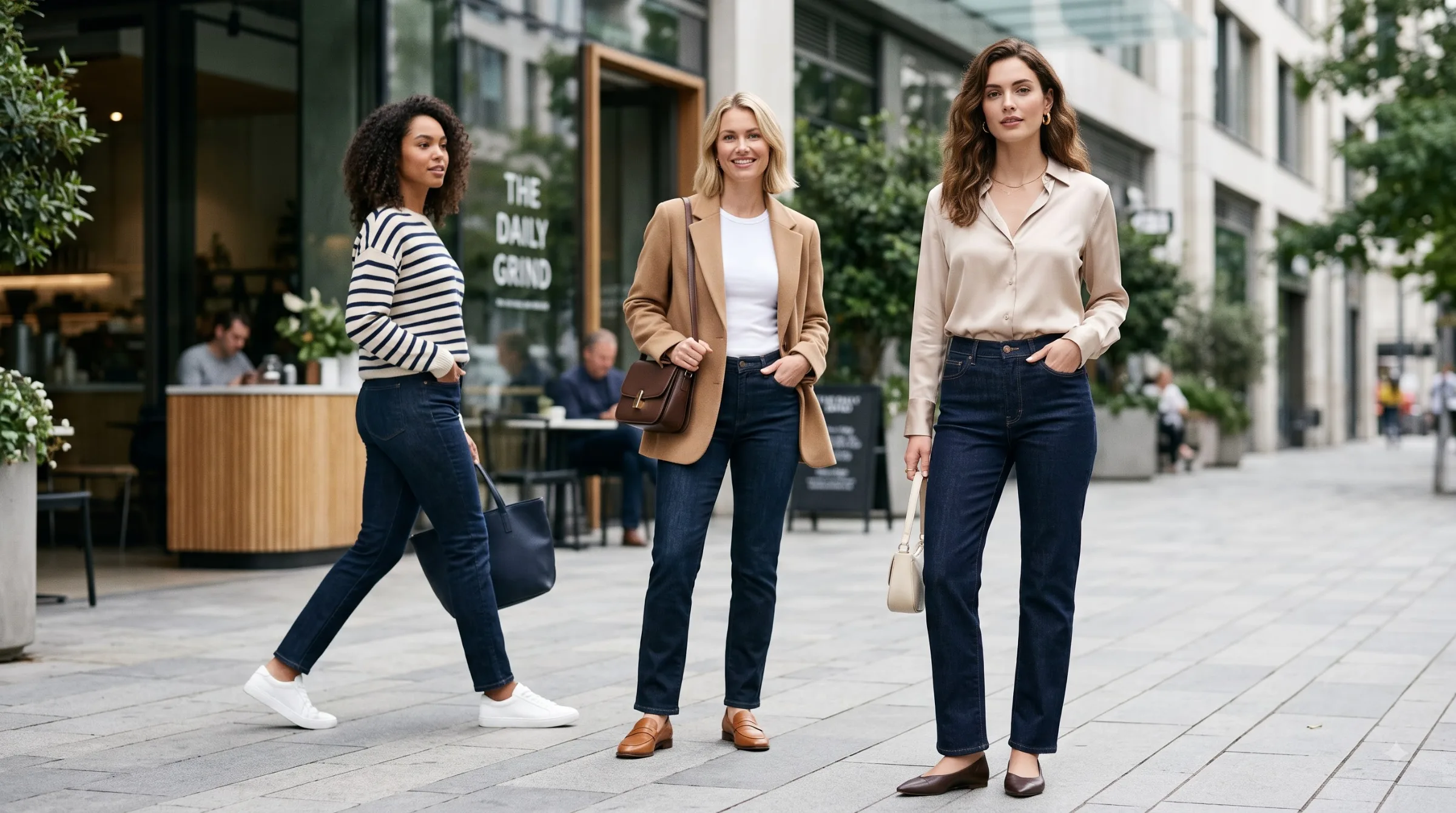 9 Dark-Wash Jeans Outfits for Women