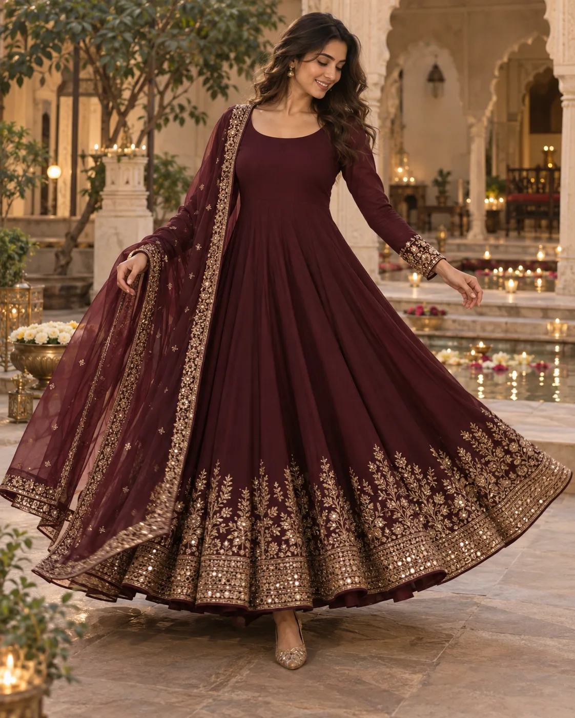 Border Heavy Anarkali