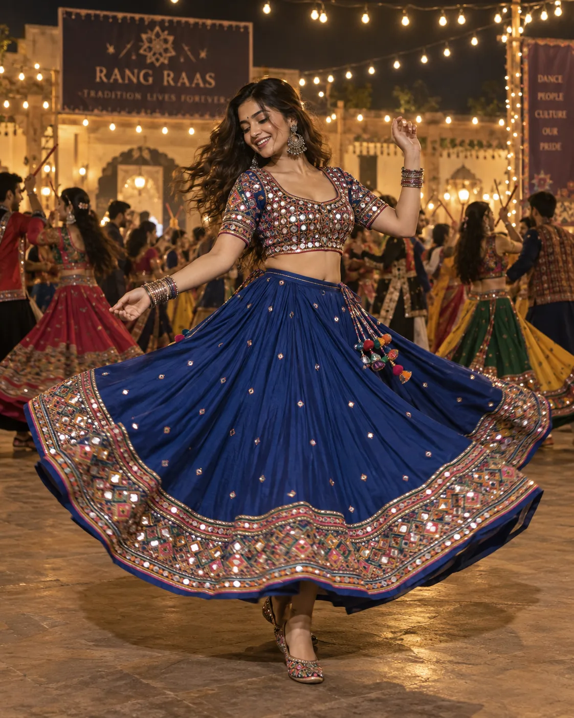 Mirror Work Chaniya Choli With a Lightweight Flared Skirt