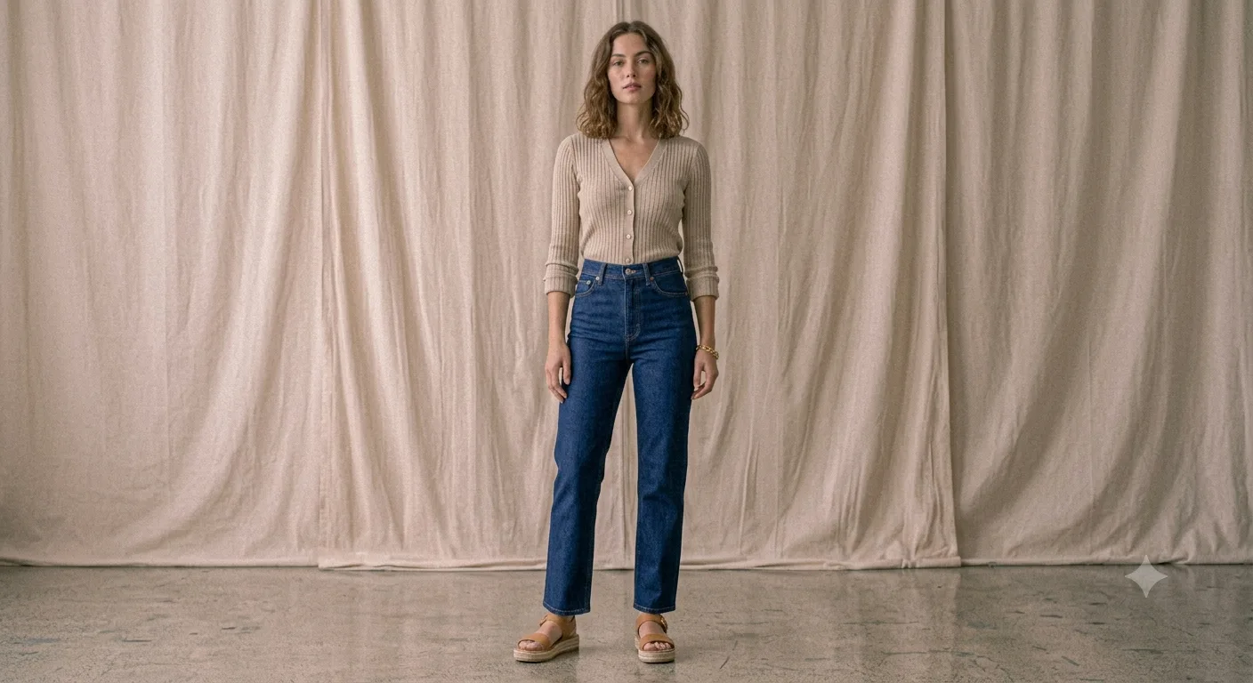 High Waisted Trousers With Cropped cardigan